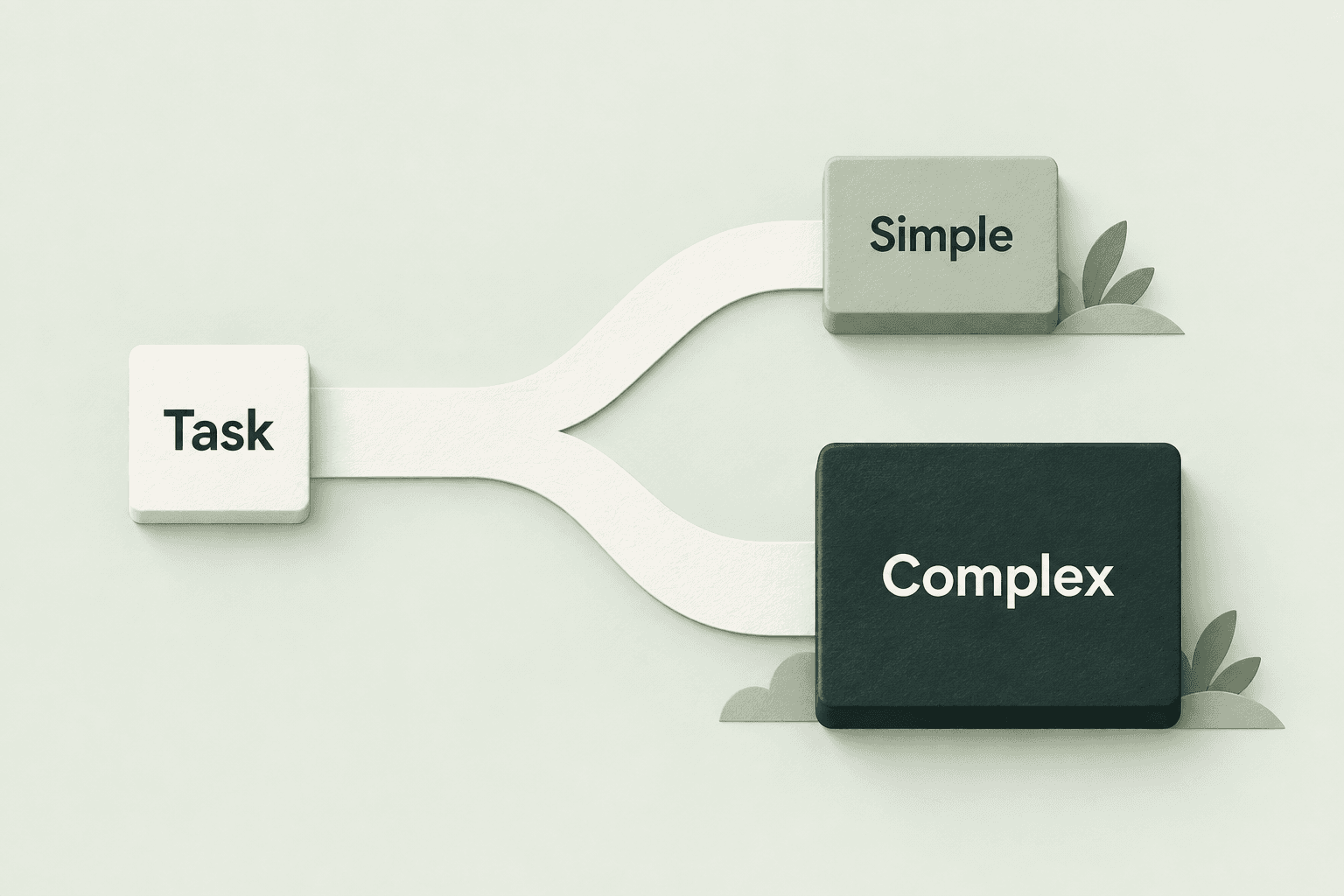 Simple and complex tasks take different model paths.